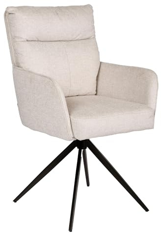 exitodesign Drehstuhl Esszimmer Eldo 60x68x94 cm - Esszimmerstühle Gesteppt 360° Drehbar Bürostuhl Stuhl - für Esszimmer Küche Wohnzimmer Salon Schreibtisch (Beige)