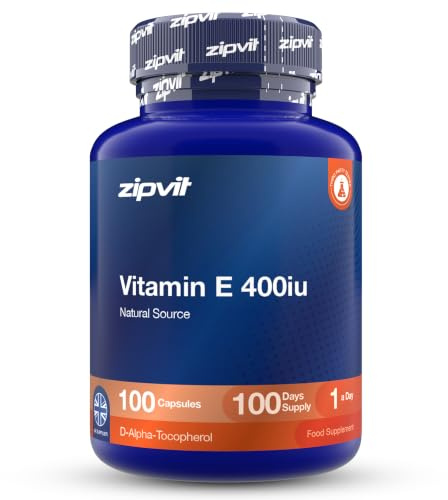 Zipvit Vitamin E 400iu - 100 Softgel Capsules - Natural D-Alpha Tocopherol