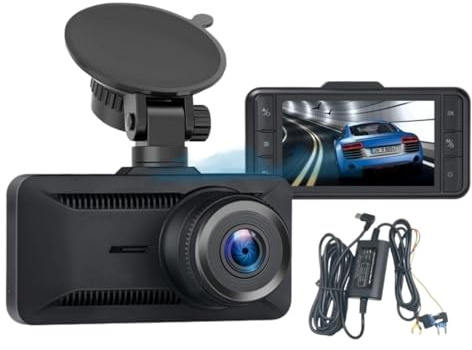 Oryzon 4K Dashcam mit 3 Bildschirm, Ultra HD Aufnahme Vorne & Hinten, Nachtsicht, 24/7 Überwachung, Loop-Aufnahme, 32GB Karte Inklusive (4K+1080P+Acc-Abkühlkabel)