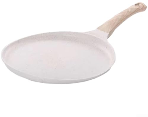 Vilgftyiet Non-stick stekpanna 28 cm aluminiumstekpanna för induktionshällar – stenbelagd stekpanna för pannkakor ägg biff – svart (vit 20 cm)