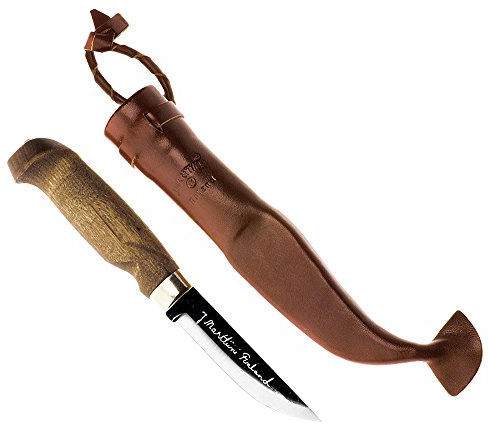 Marttiini Lynx Lumberjack Carbon Knife with Steel Blade, Handle in Birch, Schwarz