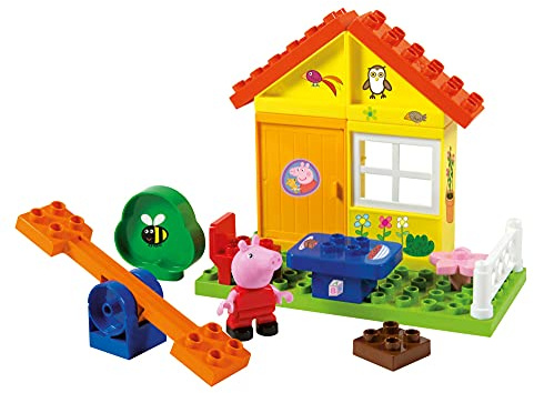 BIG Spielwarenfabrik 800057073 Big-Bloxx Peppa Garten Haus - Peppa's Garden House, Construction Set, Big-Bloxx Set inklusive Peppa, 19 Teile, Multicolour, für Kinder ab 18 Monaten