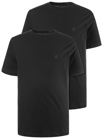 JP 1880 T-shirts - Magliette Girocollo, Confezione Doppia, T-shirt Uomo, Nero (Nero, Nero 70263710), 5XL