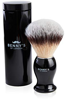 Shaving Brush | FREE Travel Case | BENNY'S | Luxury Brush | Gentle Exfoliator | Removes Dirt, Dead Skin and Reduce Blemishes | Men's Gift Idea | Creates The Best Shaving Cream Lather | Made in The UK