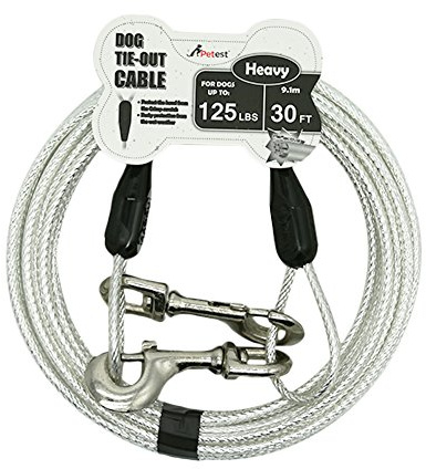 Petest Cable de Amarre Reflectante de 30 pies para Perros Pesados de hasta 125 Libras