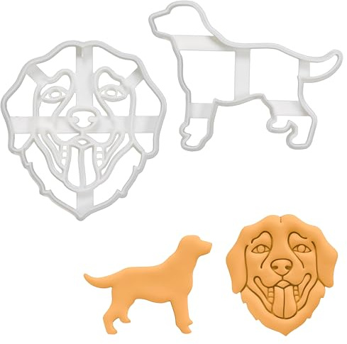 2er Set Labrador Retriever Ausstechformen (Formen: Gesicht & Körper), 2 Teile, Bakerlogy