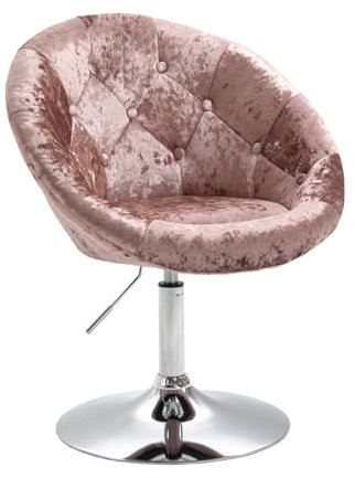 SVITA Havanna Cocktail-Sessel Lounge Clubsessel Drehsessel Samt-Optik glänzend Retro Barhocker Samt Champagner