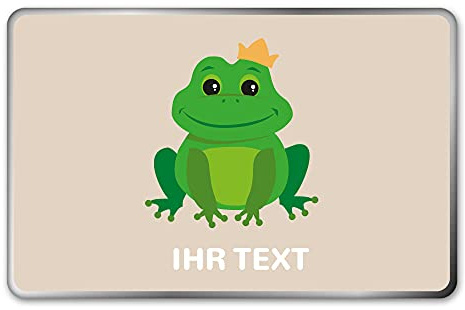 Keksdose Frosch personalisiert mit Namen, Metall eckig 20x13x5 cm | Frosch-Geschenkdose mit Wunschname – grüner Glücksbringer für Kekse und Kleinigkeiten, in Handarbeit bedruckt