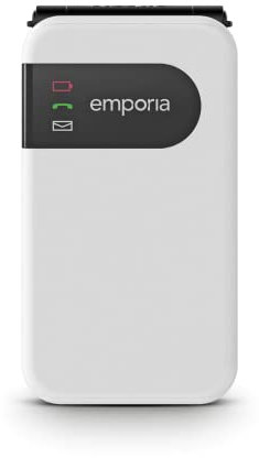 Emporia SIMPLICITYglam.4G - 4G mobiltelefon för äldre, hög volym, 2,8 tum färgskärm, 3 genvägar, stora knappar, laddningsställ, vit (Italien)