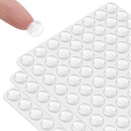 CHUNZEXI 192 PCS Clear Rubber Cabinet Door Bumpers – Self Adhesive Silicone Pads for Cabinets, Drawers, Doors, Soft Close & Anti-Slam Protection