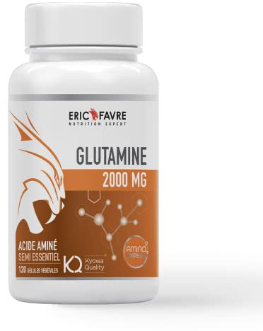 GLUTAMINE Kyowa® 2000mg - Glutamine labellisée Kyowa Quality - Musculation, Entraînements Intensifs - 120 Gélules - Eric Favre