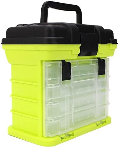 Angelwerkzeugkasten Multi-Layer-Fischköder-Behälterkasten PP + ABS-Kunststoffgriff Angelköder Angelhaken Angelschnüre Aufbewahrungskoffer (Color : A) (D)