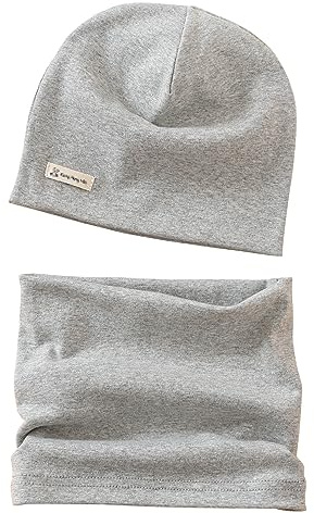 VUCDXOP Set di 2 Cappelli in Cotone per Bambini, Morbidi per l'Inverno, per il Collo