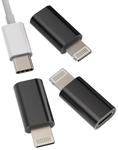 USB C auf Lightning Adapter Zubehör (3 Pack) Type-C Buchse Kabel für Apple Stecker Type C Kabel Buchse Konverter für iPhone 14 13 12 11 Pro Max 7 8 Plus X SE XS XR für iPad Air