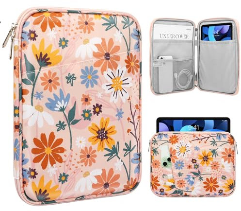 TiMOVO 9-11 Tablet Tasche Hülle für iPad Air 11 2024/iPad Pro 11 2024/iPad 10 10.9 2022, iPad Pro 11 2022-2018, iPad 10.2, iPad Air 5/4 10.9, Tab S9 2023/A8 10.5, Gelb Blume