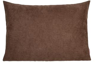beties Farbton-Serie Kissenbezug ca. 25x35 cm Premium Uni kleine Kissenhülle aus deutschem Unternehmen, Chenille-Haptik in Raumausstatter Qualität - kaffeebohne-braun
