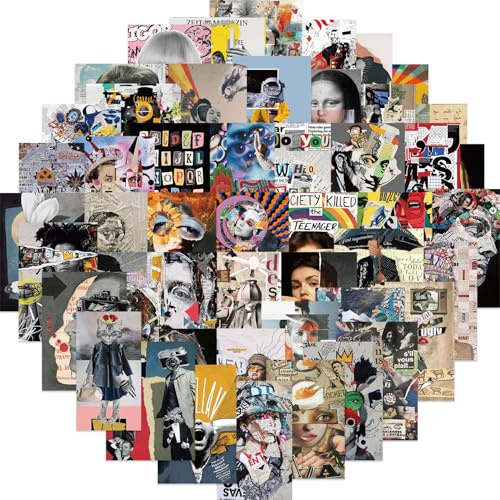 50Pcs Paintings Sculptures Stickers Laptop Car Scrapbook Phone Skateboard Suitcase Luggage Bike Famous Paintings Vinyl Waterproof Aesthetic Personalised Stickers for Teens Boys Girls Adults