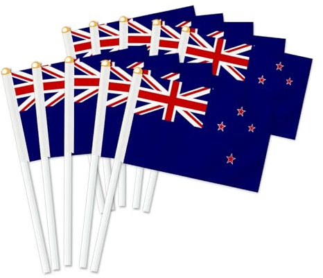 25 Stück Neuseeland Handheld Flagge, Dekor Hand gehalten Hold Fahne, Dekoration Banner hand New Zealand