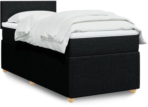qohoio Boxspringbett mit Matratze Betten Mit Matratze Schlafzimmer Bett Boxspringbett Mit Matratze Schwarz 80x200 cm Stoff - 3287278