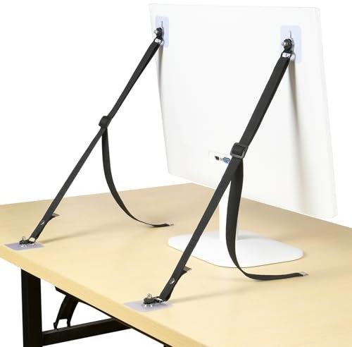 HOTUT TV Kippsicherung, 2 Stück Kippsicherung Möbel Gurte für Kindersicherheit, Einstellbar Kippsicherung Fernseher für Haustieresicherheit, mit selbstklebende Schrauben und Muttern