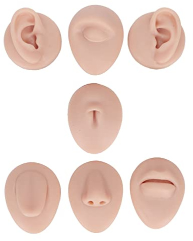 ZLXHDL Silikon-Piercing Übungsmodell Set – Augenbrauen Nase Lippen Zunge Bauchnabel & Ohren – Ideal für Bananen Piercing Zungenpiercing Septum Piercing Helix Piercings & Vertical Labret Piercing