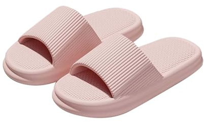 Cozislides - Ciabatte da bagno originali da donna e da uomo, super morbide, antiscivolo, con suola spessa in EVA, unisex, infradito estive per interni ed esterni, Colore: rosa., 40 EU