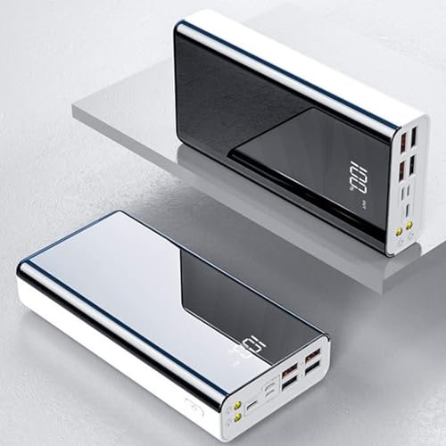 KhUkhu Caricabatterie Portatile, Power Bank da 50000 mAh, Display LED A Schermo Intero, Caricabatterie Portatile, Batteria Esterna.
