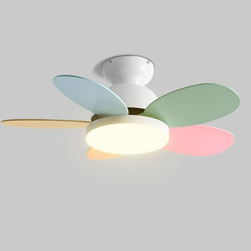 Ventilador de Techo con luz Ventiladores de Techo Coloridos con Luces LED de 10 W Ventilador de Techo Inteligente Luz con Control Remoto e Interruptor de Pared Ventilador de Techo