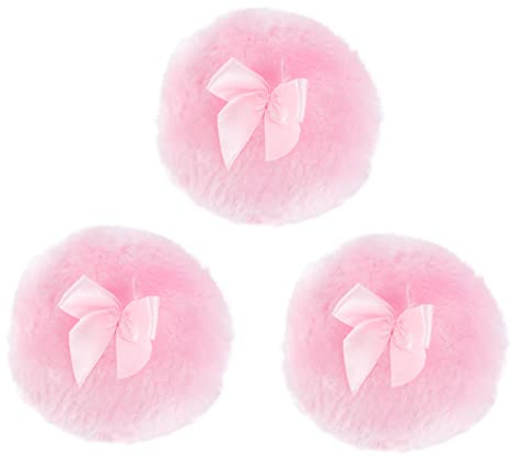Gatuida Babypuderquaste Langhaar Puderquast 3 Stück Weich Sicher Für Körper Gesicht Rosa