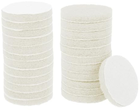 sourcing map 24pcs Scrubber Scouring Pads 450 Grits 3 Inch Drill Power Brush Hoop and Loop Surface Conditioning Disc Drill Scuffing Disc Scrub Pads for Home Kitchen Cleaning, White