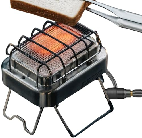 Riscaldatore portatile per campeggio, fornello in acciaio inox 2 in 1, riscaldamento per tende da campeggio, per osservazione di animali selvatici, terrazze, pesca, esterni, garage, escursioni, 1-2