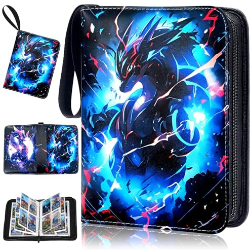 Sammelkarten Album 65 Seiten 520 Karten - Binder für Anime, Fußball, Magic, Ordner mit Reißverschluss & Abnehmbare, Tragbar Wasserdicht PU Leder - Für Kinder & Sammler