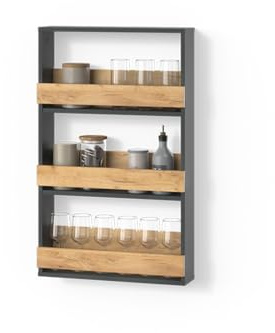 Livinity Portabicchieri da vino Regusa Rovere dorato/antracite 60x98 cm