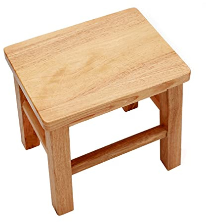 Robust massiv träpall mångsidig stegpall och fotpall för vuxna växtstativ fiskesäng och kök kompakt 27 x 23 x 35 cm perfekt för vardagsrum och garderob
