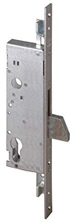 CISA 146220350, Serratura da Infilare a Catenaccio Basculante a Cilindro per Montanti, Versione solo Catenaccio, Frontale in Acciaio Inox, Entrata 35, Ambidestra