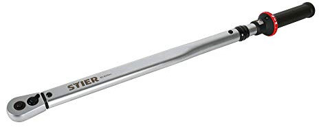 STIER Drehmomentschlüssel mit Umschaltknarre 1/2 Zoll, Aufnahme 80-400Nm, hohe Auslösegenauigkeit, Umschaltfunktion, Auslösesignal, Vierkantantrieb, DIN 3120