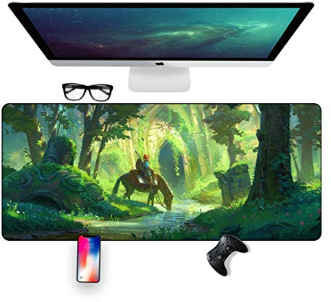 IGIRC Musmatta legenden om Zelda vildmark hastighet gaming musmatta, 800 x 400 mm musmatta, utökad XXL stor musmatta med 3 mm tjock bas, för anteckningsböcker, PC