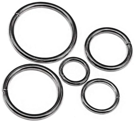 Swpeet S488 Mehrzweck-O-Ringe aus Metall für Gürtel, Hardware, Taschen, Ringe, Handarbeit, DIY-Zubehör, 1/2 Zoll, 5/8 Zoll, 3/4 Zoll, 1 Zoll, 1 1/4 Zoll, 50 Stück