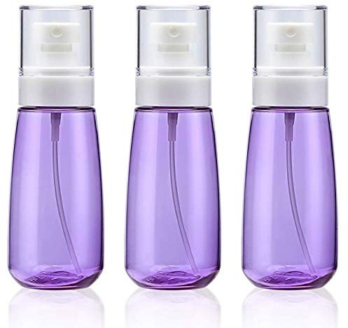 Cosywell Fine Mist Spray Bottle 3.4oz/ 100ml Empty Cosmetic Refillable Travel Containers Plastic Hair Spray Bottle Sprayer for Perfume Skincare Makeup Lotion (3Purple)