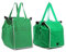 Clixde 2 x Einkaufstaschen für Einkaufswagen, Faltbare Tasche für alle gängigen Einkaufswagen Wasserdicht mit Verschluss Aussentaschen Verstärkung Grün 38 x 35 x 25 cm umweltfreudlich