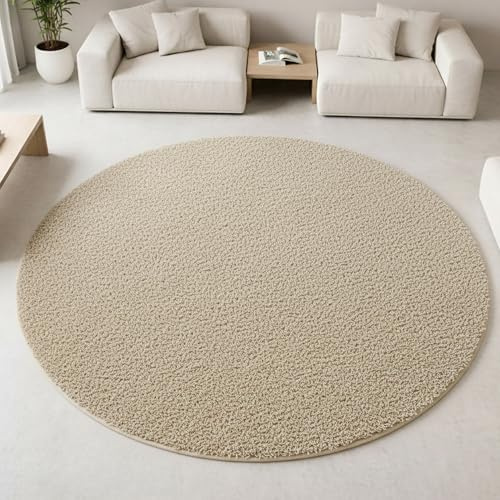 Teppich-Traum Moderner Shaggy Teppich Hochflor Uni Beige 60x110 cm | Flauschig und weich, pflegeleicht, strapazierfähig, formstabil, saugrobotergeeignet, OEKO-TEX geprüft, Wohn- & Esszimmer