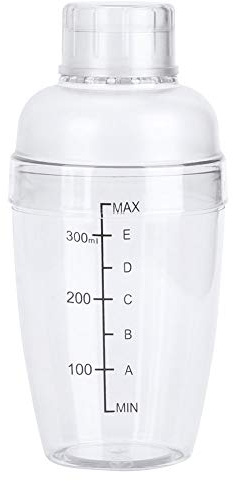 ANKROYU Coctelera, Coctelera De Plástico Para PC, Coctelera Para Ensaladas Con Escala Transparente Liviana, Coctelera Para Leche, Tetera, Jugos, Vino(350ml)