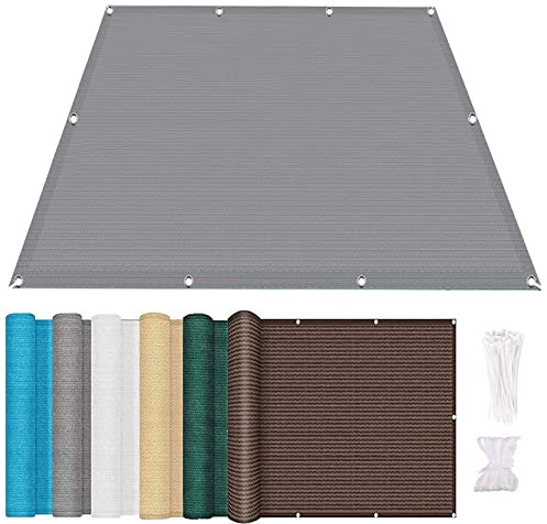 AMZYU Balkonsegel Terrasse Garten 60 x 250 cm Segel Baldachin Garten Balkon Windschutz Staubschutz mit Kabelbindern für Terrasse Outdoor, Grau