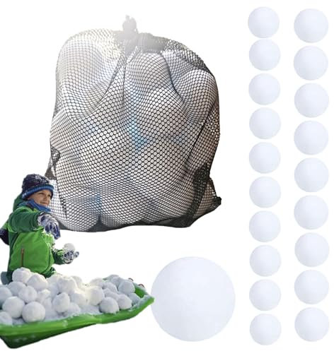 Huasean 20 Stück Weiße, Realistische Künstliche Schneebälle, 5 cm Weihnachtsschneebälle, Künstliche Schneebälle, Schneeballschlachtspiel Für Drinnen Und Draußen Für Kinder Und Erwachsene