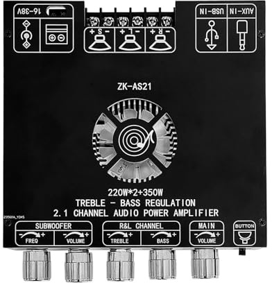 DollaTek 2.1 Bluetooth-Leistungsverstärkerplatine mit TPA3255-Chip, 220 W x 2 + 350 W Bluetooth-Lautsprecher-Audioverstärkermodul