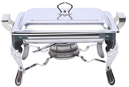 Edelstahl Speisenwärmer, 6L Chafing Dish Speisenwärmer Warmhaltebehälter Catering Buffetwärmer mit Deckel für Buffet und Party