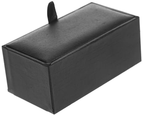 CAXUSD Caja para Pinzas de Corbata de Cuero Negro, Joyero Portátil Compacto y Ligero, Protege Joyas y Gemelos, Adecuado para Viaje y Tienda