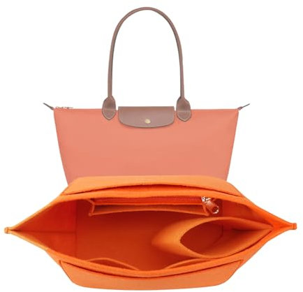 LOUKAYCCI Geldbörsen-Organizer-Einsatz für Le Pliage mittelgroße Handtaschen (Orange, Medium)