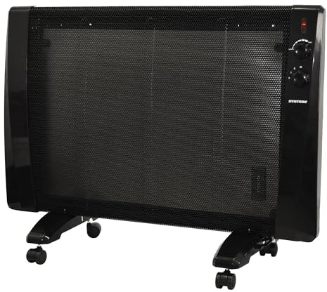 Syntrox Germany 2400W Infrarotheizung Glimpa | Wärmewellenheizung | Infrarotheizer, Effiziente Raumwärme, Überhitzungsschutz, Schnelle Wärmeverteilung, Spritzwasserschutz (Schwarz)