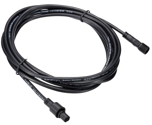 PATIKIL 6,56 ft 4-poliges Verlängerungskabel, 22AWG wasserdichter IP67-Stecker mit männlichem und weiblichem Ende für LED-Streifen, schwarz